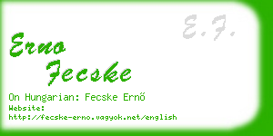 erno fecske business card
