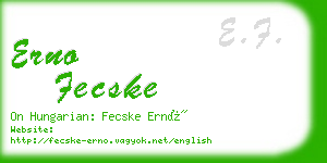 erno fecske business card